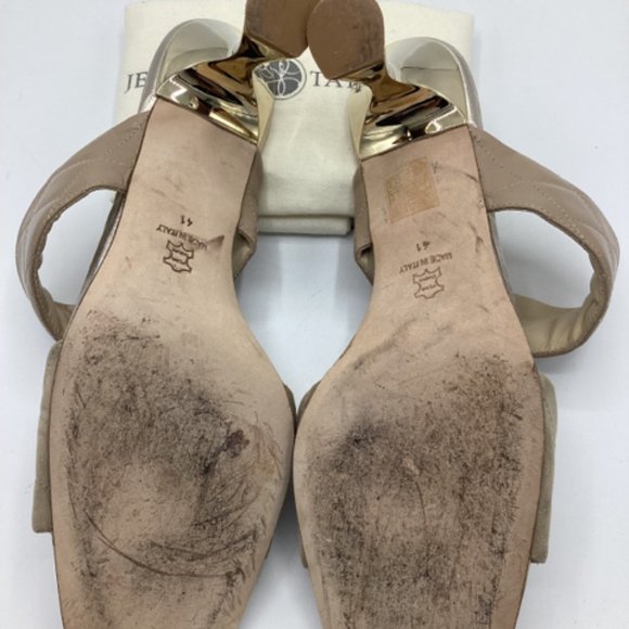 COPY - Jennifer Tattanelli Sz 41 Quilted Leather Sandals Shoe - Picture 7 of 7